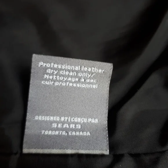Women's Black Leather Jacket from Sears, Size Medium (8-10) - Picture 3 of 8